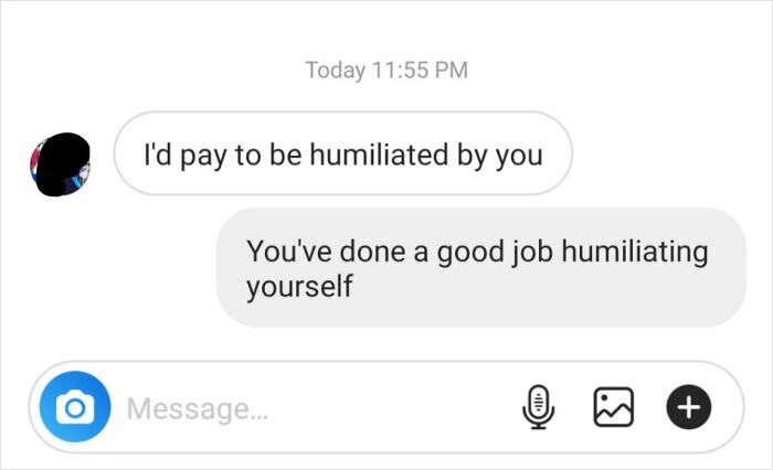 A screenshot of epic comebacks from women, featuring a text exchange where a woman expertly shuts down a creepy message.