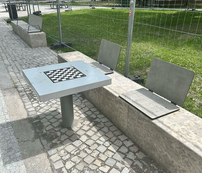 This Pretty Much Unusable Chessboard Setup The City Built On My Street