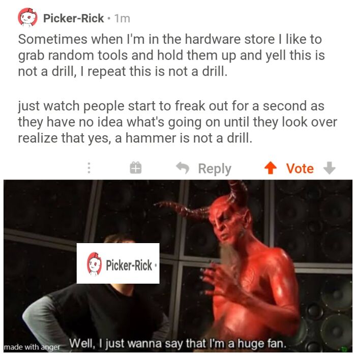 A Mad Lad on Reddit tells a story of yelling this is not a drill in a hardware store.