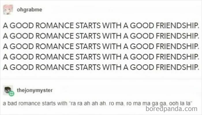 A screenshot of a Tumblr post with comments you can hear about romance and Lady Gaga.