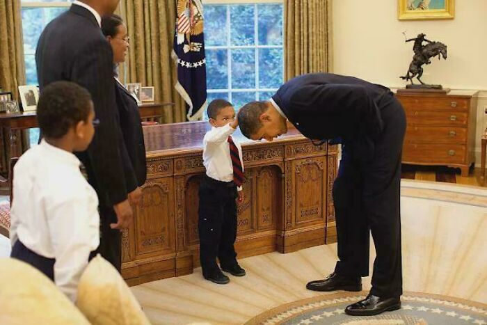 Five-Year-Old Boy Asks To Touch The Hair Of President Obama. "I Want To Know If Your Hair Is Like Mine"
