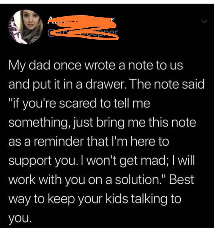 A screenshot of a dad's note, offering support to his children, highlighting healthy masculinity and communication.