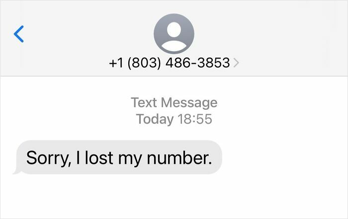 Funny fails: An awkward text message stating, Sorry, I lost my number, an attempt that didn't go as planned.