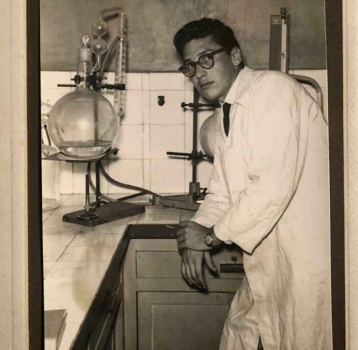 A man in a lab coat and glasses in a vintage black and white photo, representing one of many unsolved mysteries.