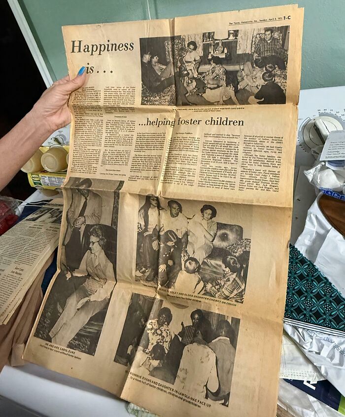 Newspaper article detailing several adoption stories, focusing on the best families.