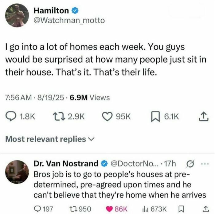 A tweet and a savage comment from a doctor, surprised people are home during his house calls.