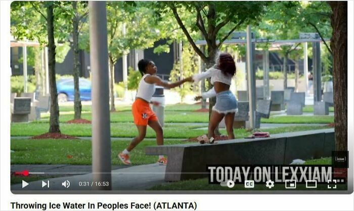 Two women fighting in a park, capturing a moment of lacking basic human decency.