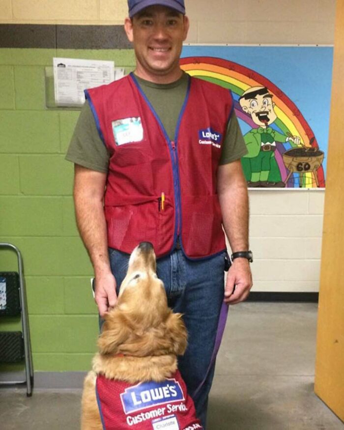This Veteran Struggled To Find Work Because He Needed His Service Dog. This Store Hired Them Both