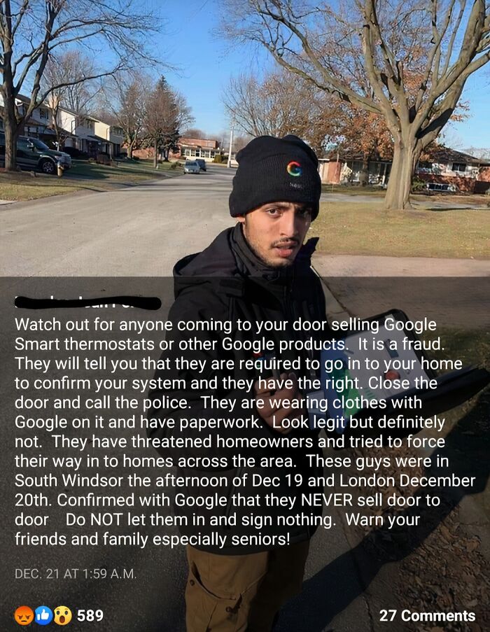 A man wearing a black Google beanie hat with a look of basic human decency.