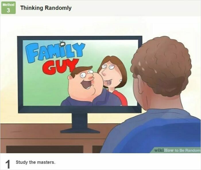 An illustration of a person watching Family Guy on TV, related to memes that feel like a fever dream.