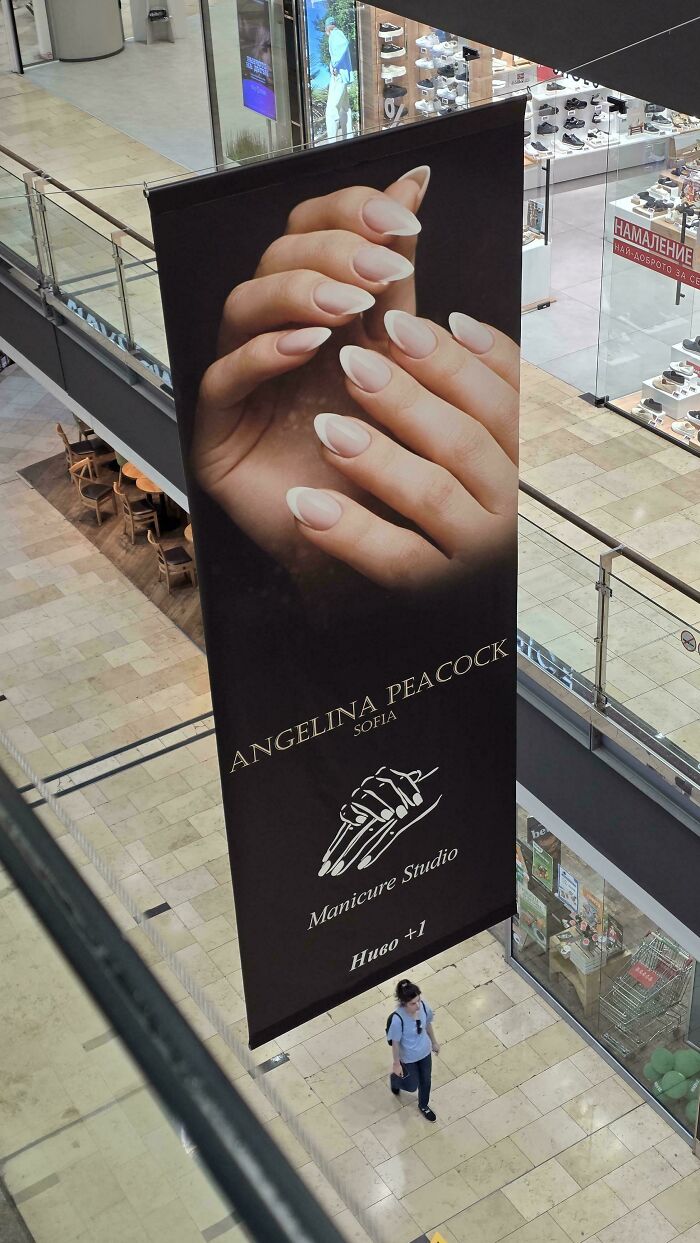 Funny you had one job fail: an advertising banner for a manicure studio with an image of hands having six fingers.
