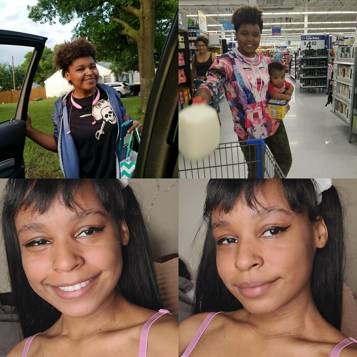 Four photos of a woman's transformation journey, highlighting people who left everyone speechless at reunions.