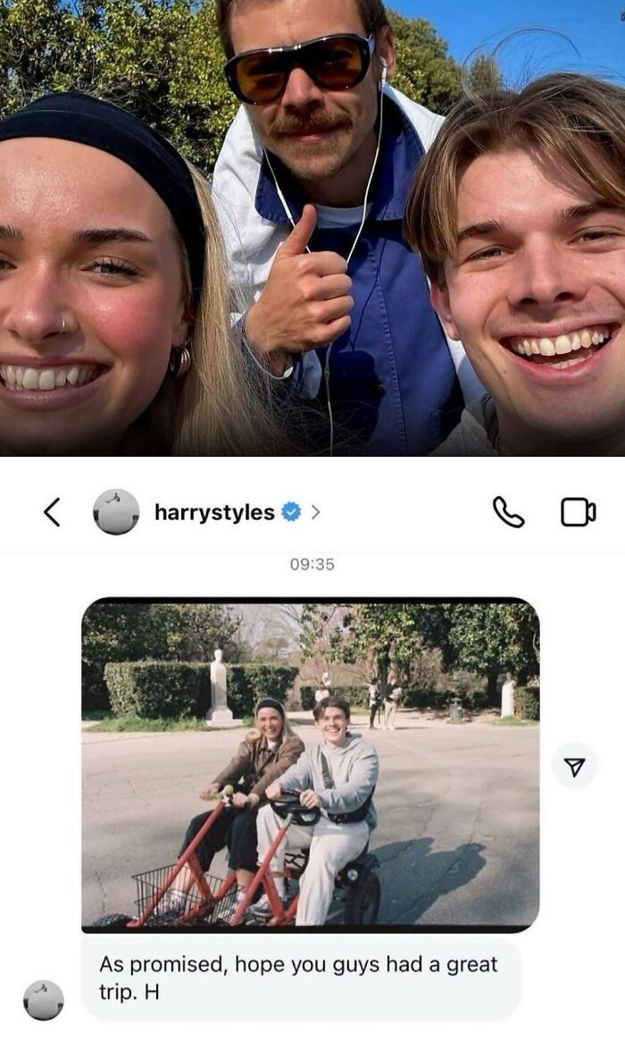 Harry Styles Took A Photo Of A Couple And Then Dm'd It To Them