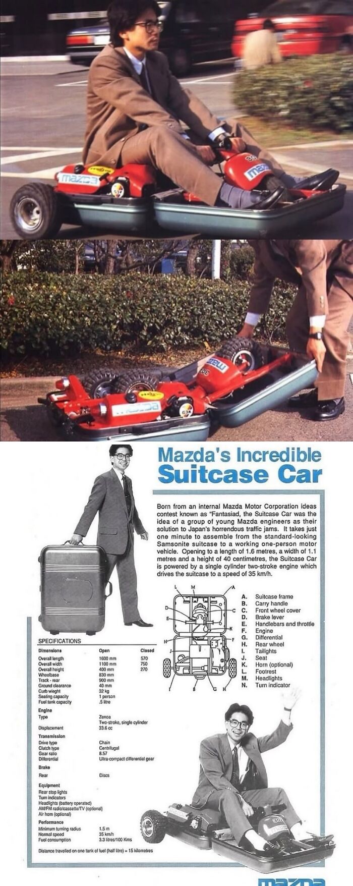 Mazda Once Built A Suitcase That Transformed Into A Go-Kart