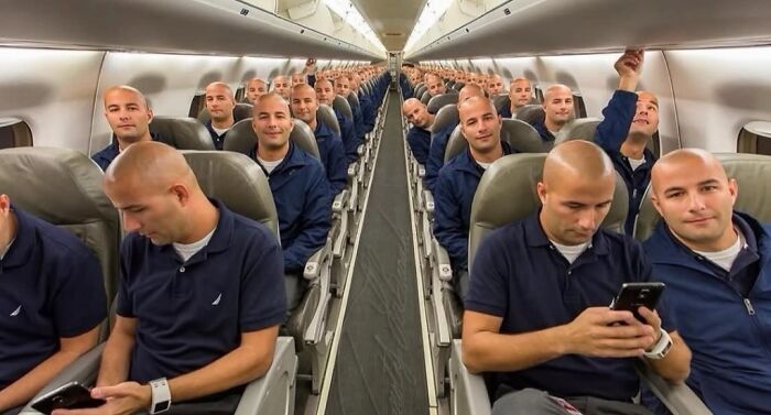 This Guy Found Himself On An Empty Airplane And Took A Picture In Every Seat And Photoshopped It Together