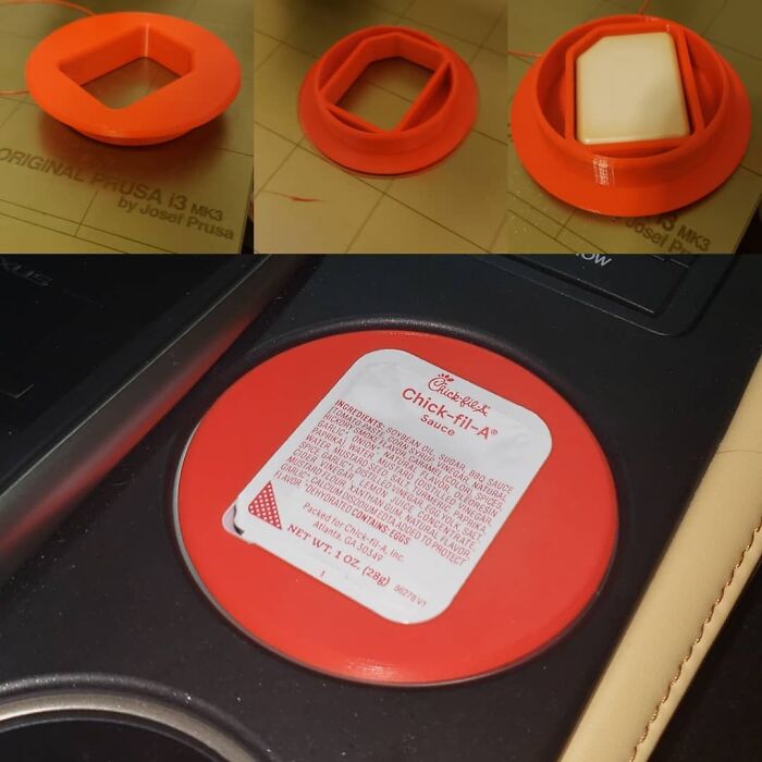 A Chick-fil-A sauce holder from functional 3D prints, making everyday life much easier.