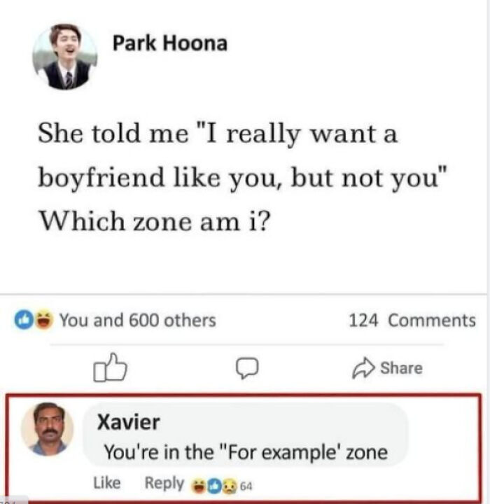 Xavier's savage response to someone asking about being in the example zone.