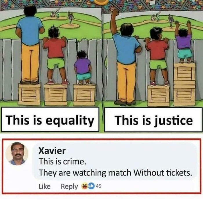 Xavier's savage response on equality vs. justice for watching a match without tickets.