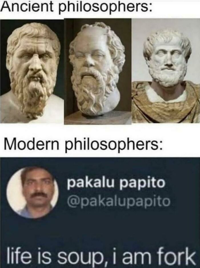 Xavier's savage response to internet nonsense, comparing modern philosophers.