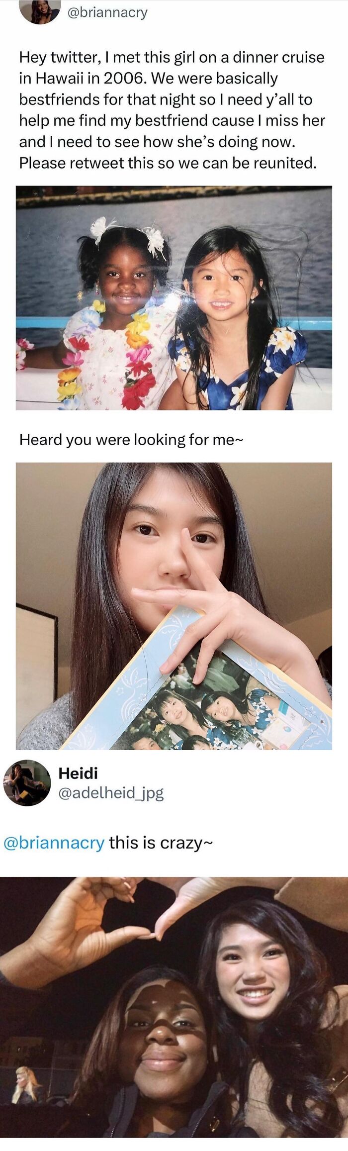 A girl reunited with her childhood best friend, showcasing a soul-healing connection.