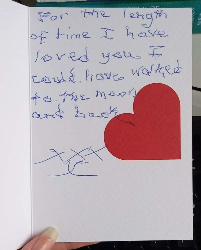 A handwritten card with a red heart, expressing love, a soul-healing post.