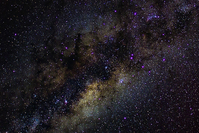 Vast starry sky and Milky Way galaxy in the universe night