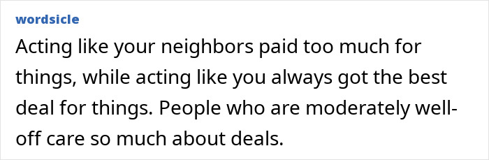 Middle-class people bragging about getting the best deals. Ignorant things middle-class people say.