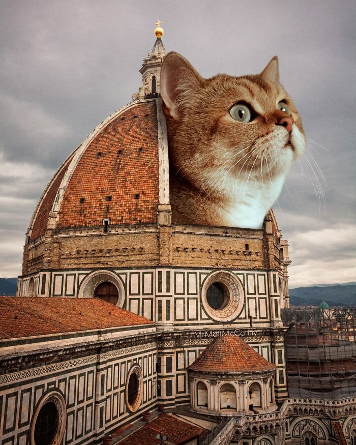 This Artist Imagines A World Where Giant Cats Rule Everything, And Here Are His 30 Newest Surreal Creations