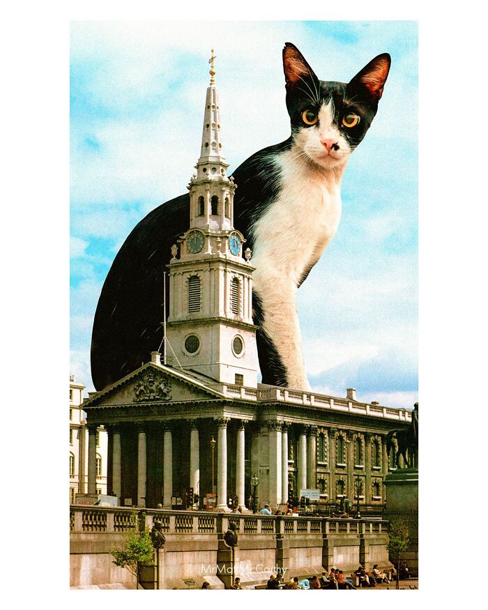 This Artist Imagines A World Where Giant Cats Rule Everything, And Here Are His 30 Newest Surreal Creations