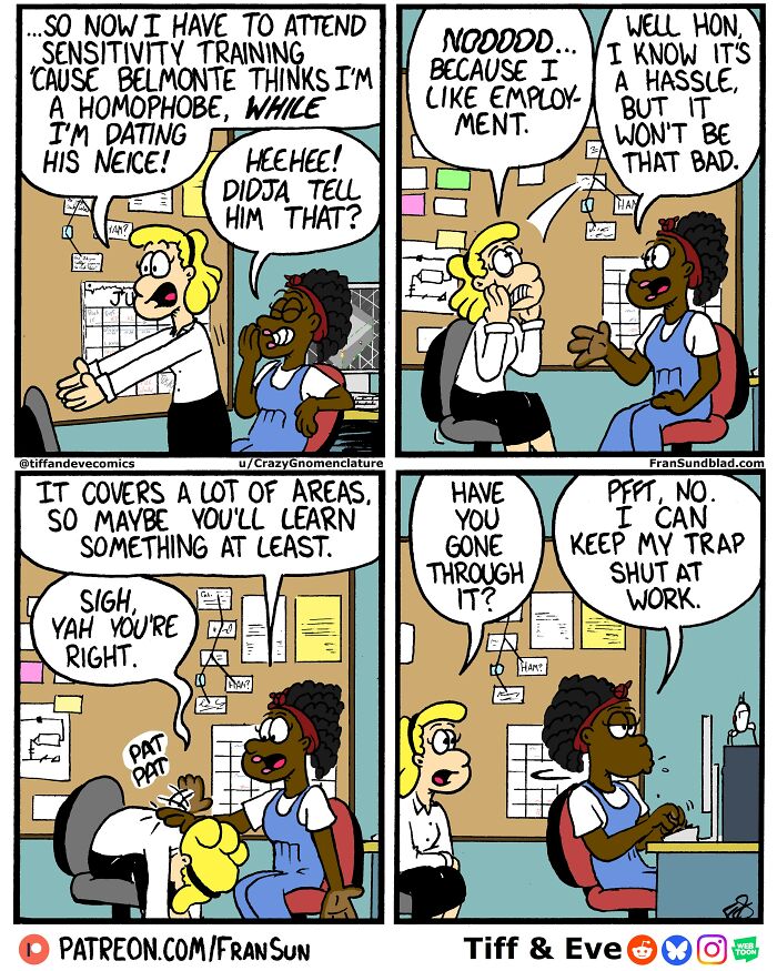 Dating, Art, Work, And Everyday Chaos: 40 Hilariously Relatable Comics By Tiff & Eve