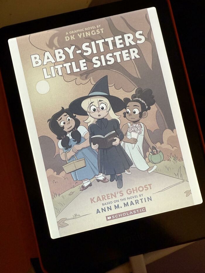 A glowing ebook reader displaying the cover of Baby-sitters Little Sister, a top Prime Day electronics deal.
