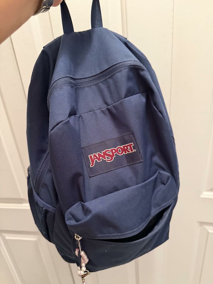 Navy Jansport backpack, a durable and stylish Prime Day Deal perfect for daily use.