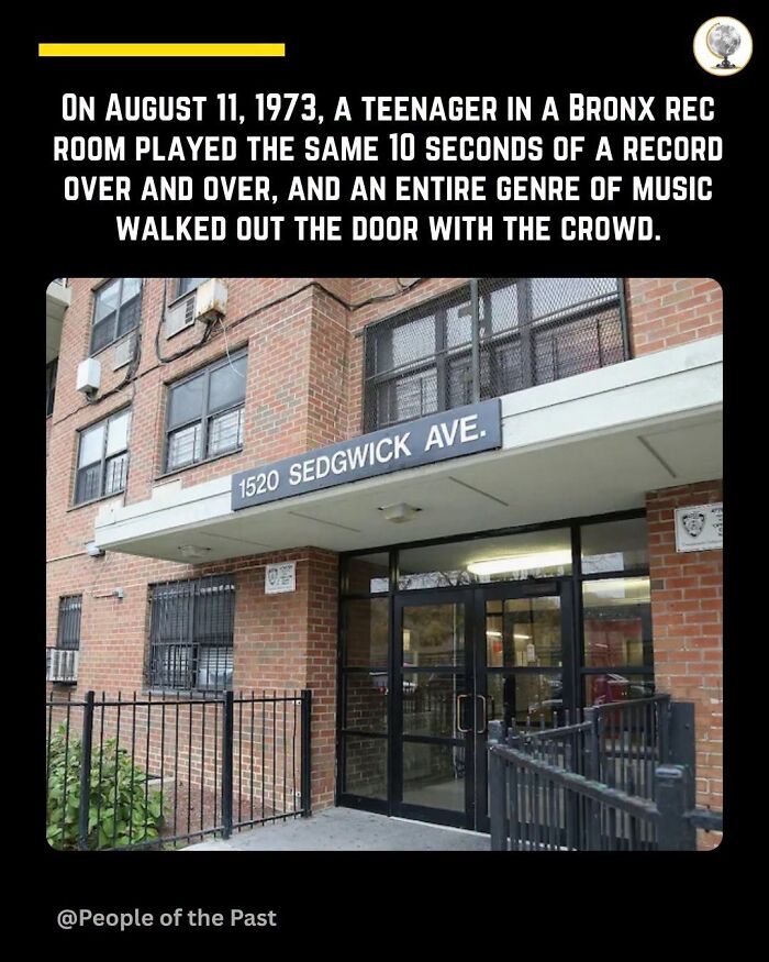 Historical post: The iconic 1520 Sedgwick Ave building in the Bronx, birthplace of an entire music genre.