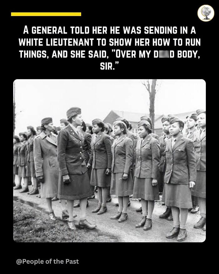 Historical posts: Black women in military uniform, a powerful moment feeling like time travel.