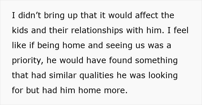 Burnt-out wife reflecting on impact of husband's absence on kids' relationships