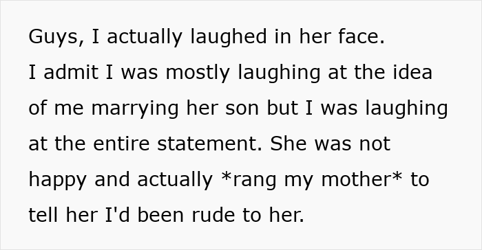 A woman's drunken tantrum after her son's honeymoon trip at a hotel, reacting to being laughed at.