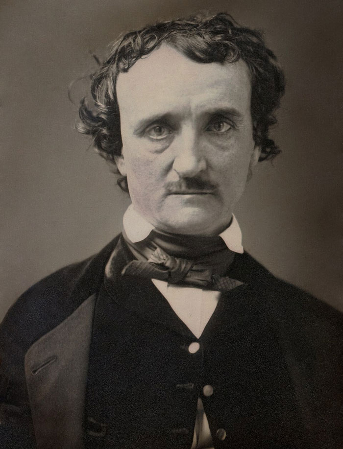 Portrait of romanticized historical figure Edgar Allan Poe