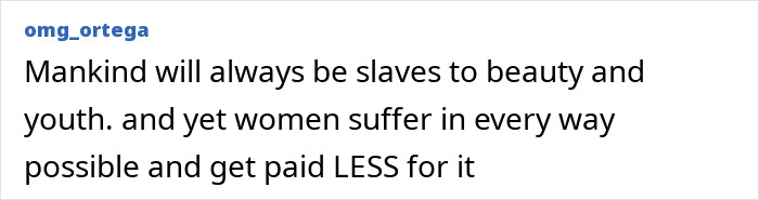 Comment on beauty, youth, and women's suffering with pay inequality Comment on beauty, youth, and women's suffering with pay inequality