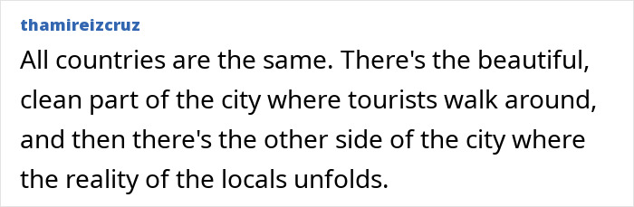 A screenshot of a comment about the dark side of Japan, explaining that all countries have beautiful and dark parts.