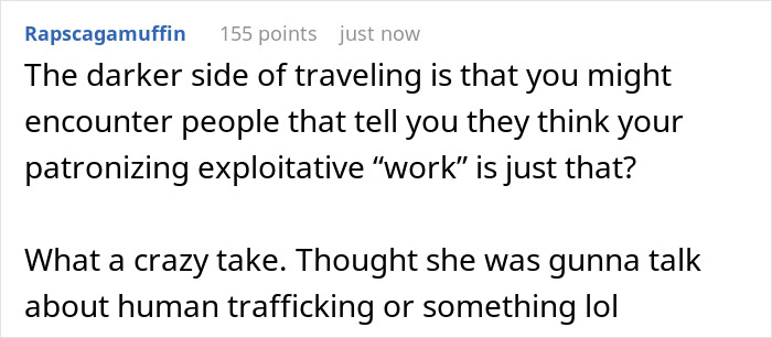 Traveling Influencer's Attempt To Call Out Men Who Told Her She Was Exploiting People Brutally Backfires
