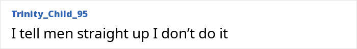 Bedroom confession: A user comment stating they do not engage in the act.