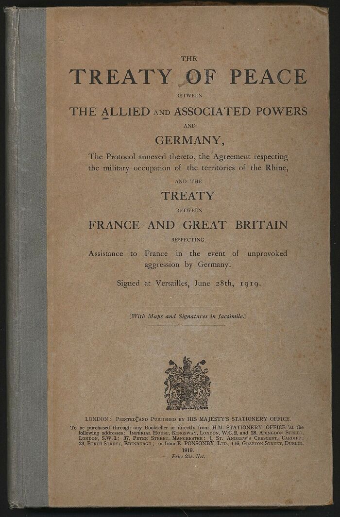 Treaty of peace document between Allied powers and Germany from 1919