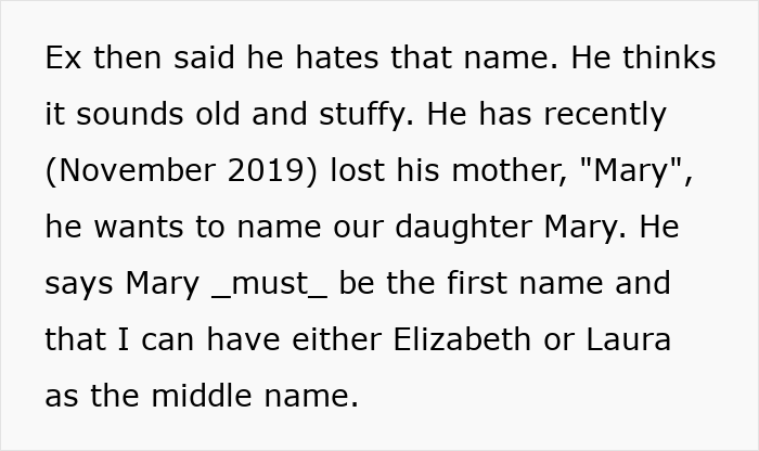 Text about ex wanting to name daughter Mary after ghosting pregnant fiancée Text about ex wanting to name daughter Mary after ghosting pregnant fiancée