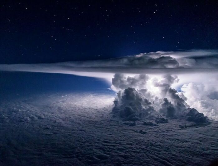 Pilot’s View Of The Skies At 37,000 Feet