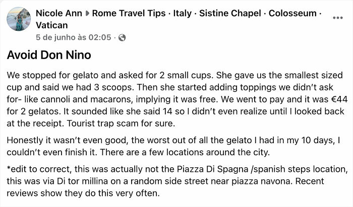 After US Tourists Are 'Tricked' Into Paying 44 Euros For Two Ice Creams In Rome, Expert Gives Travel Warning After US Tourists Are 'Tricked' Into Paying 44 Euros For Two Ice Creams In Rome, Expert Gives Travel Warning