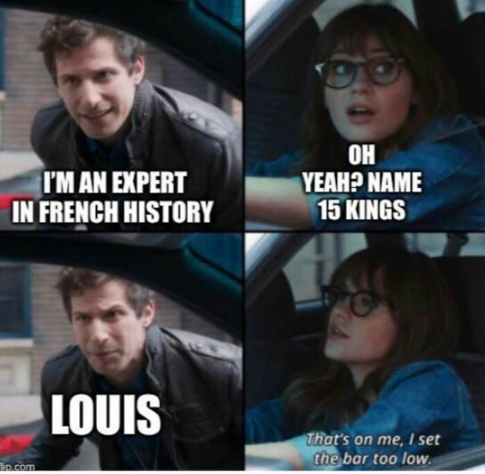 Funny silly memes comic about French history expert naming King Louis