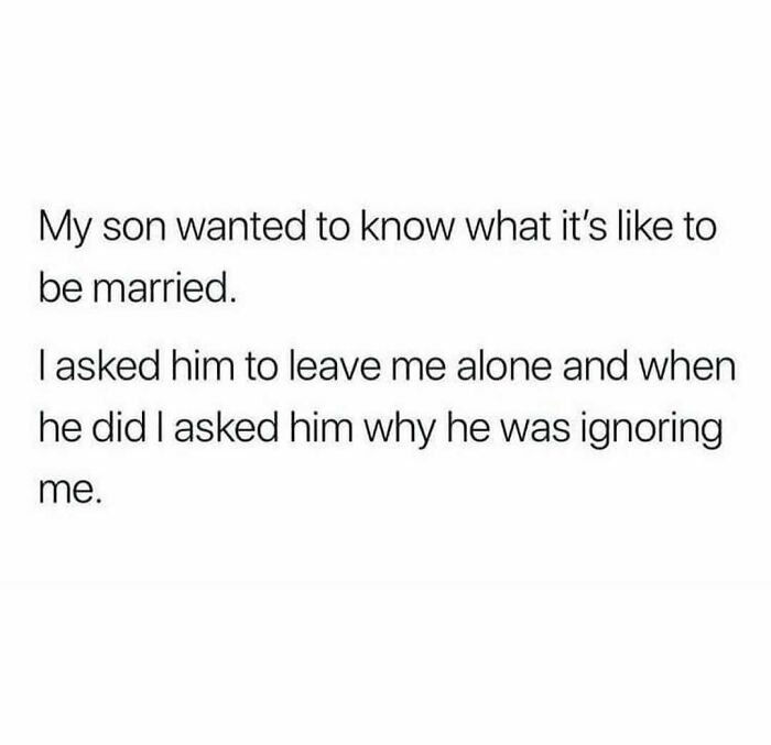 Funny marriage quote about a son learning what being married is like