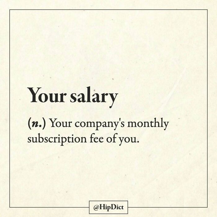Your salary funny definition by Instagram phrase page