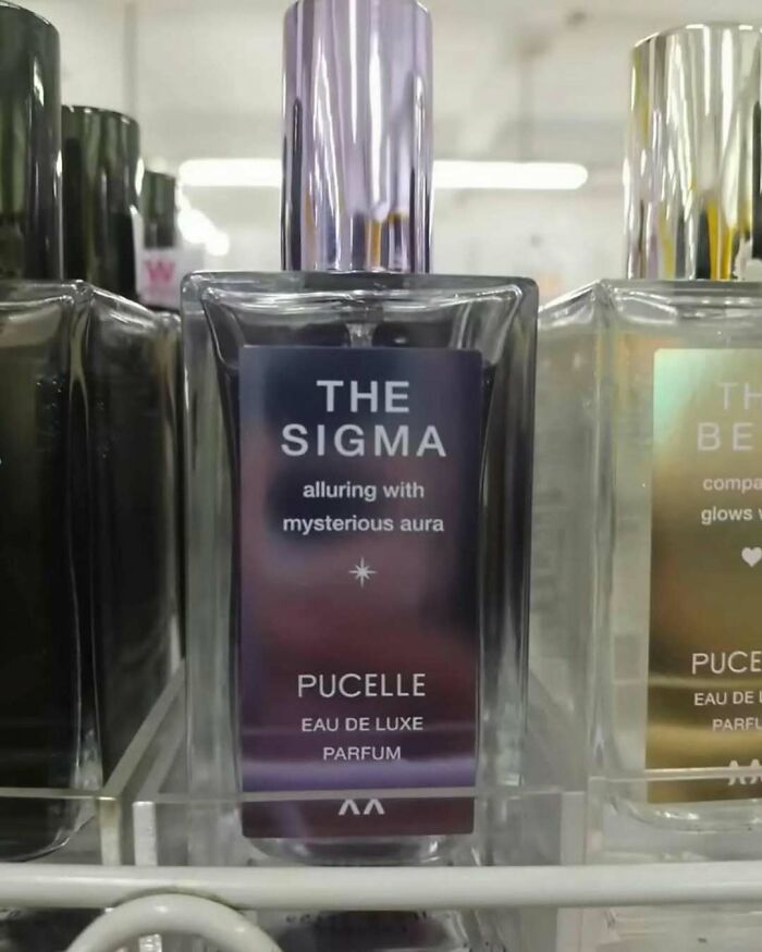 Bottle of The Sigma perfume by Pucelle with alluring mysterious aura label