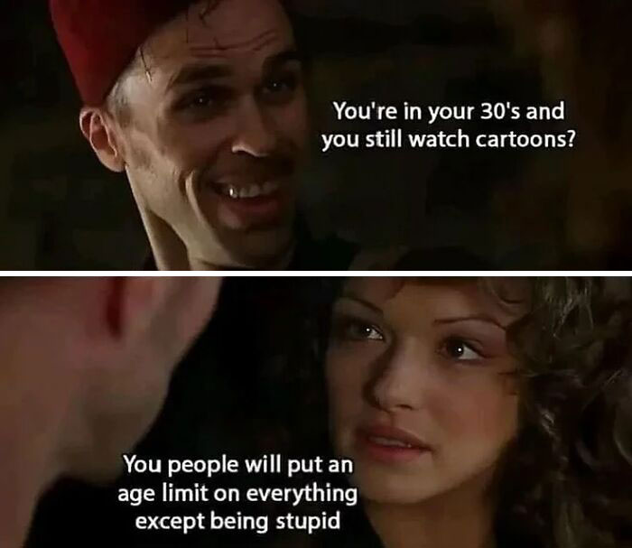 90s and 2000s nostalgia cartoon age limit meme with movie quote